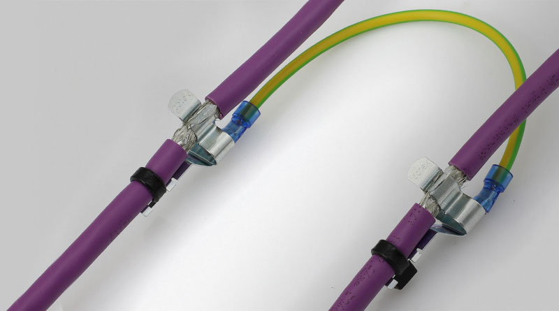 EMC zaciski ekranizujące do montażu na końcówki kabli